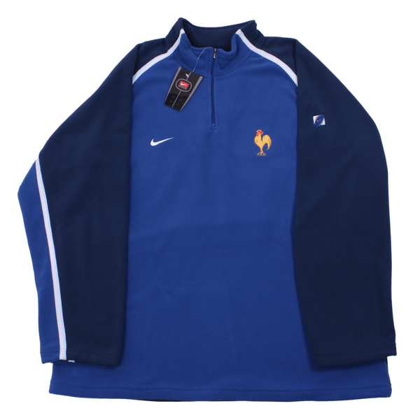 Vintage Nike France Rugby 1/4 Zipped Fleece (XXL) BNWT